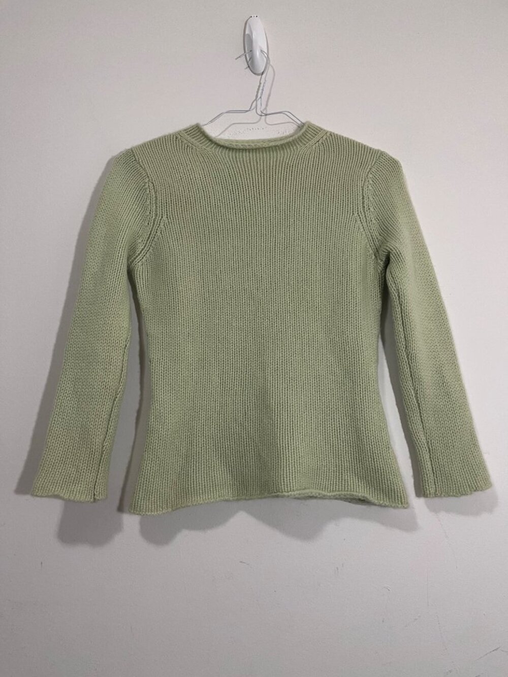 Vintage Tahari Green Tahari 100% Cashmere Sweater Size M Ribbed Rolled Neck Y2K